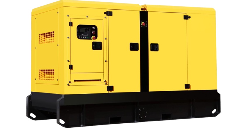 Yellow and black silent canopy diesel generator